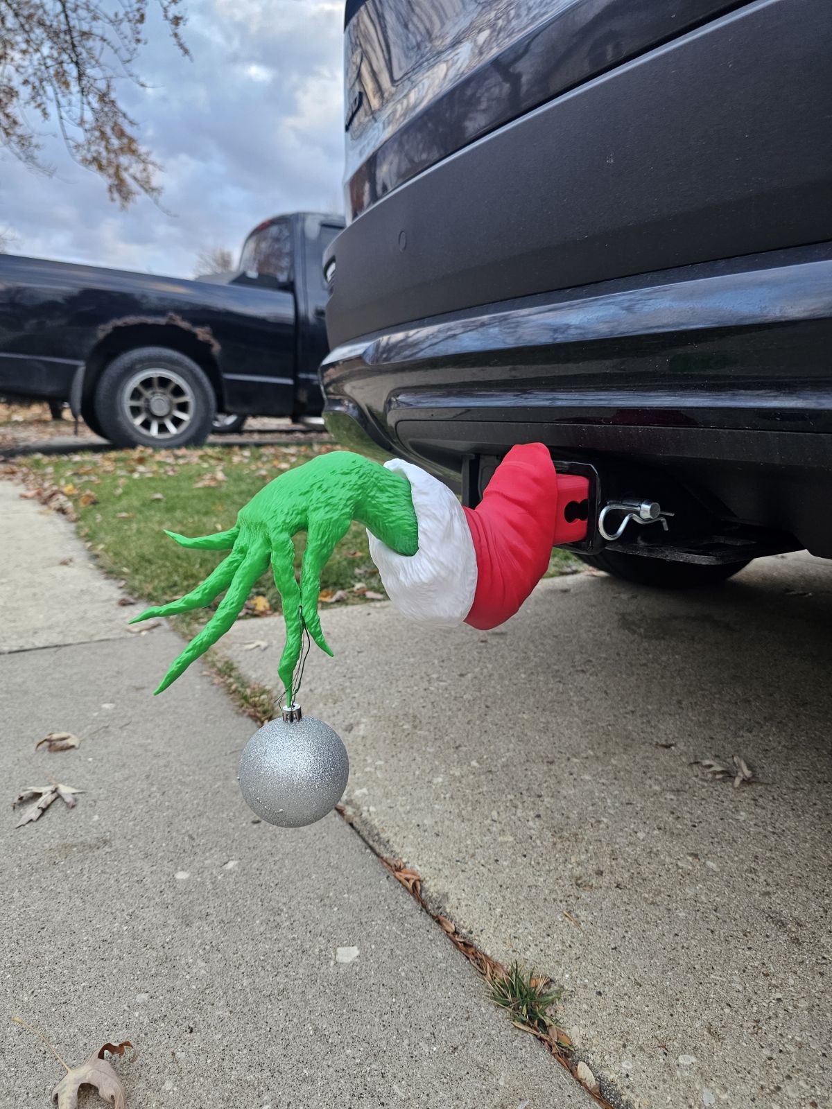 Grinch Hand Trailer Hitch Cover