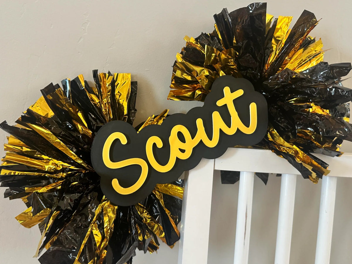 Custom Cheer Stick Name Plate with Handle