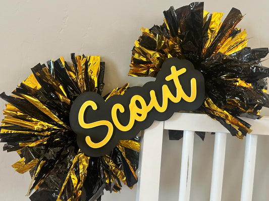 Custom Cheer Stick Name Plate with Handle