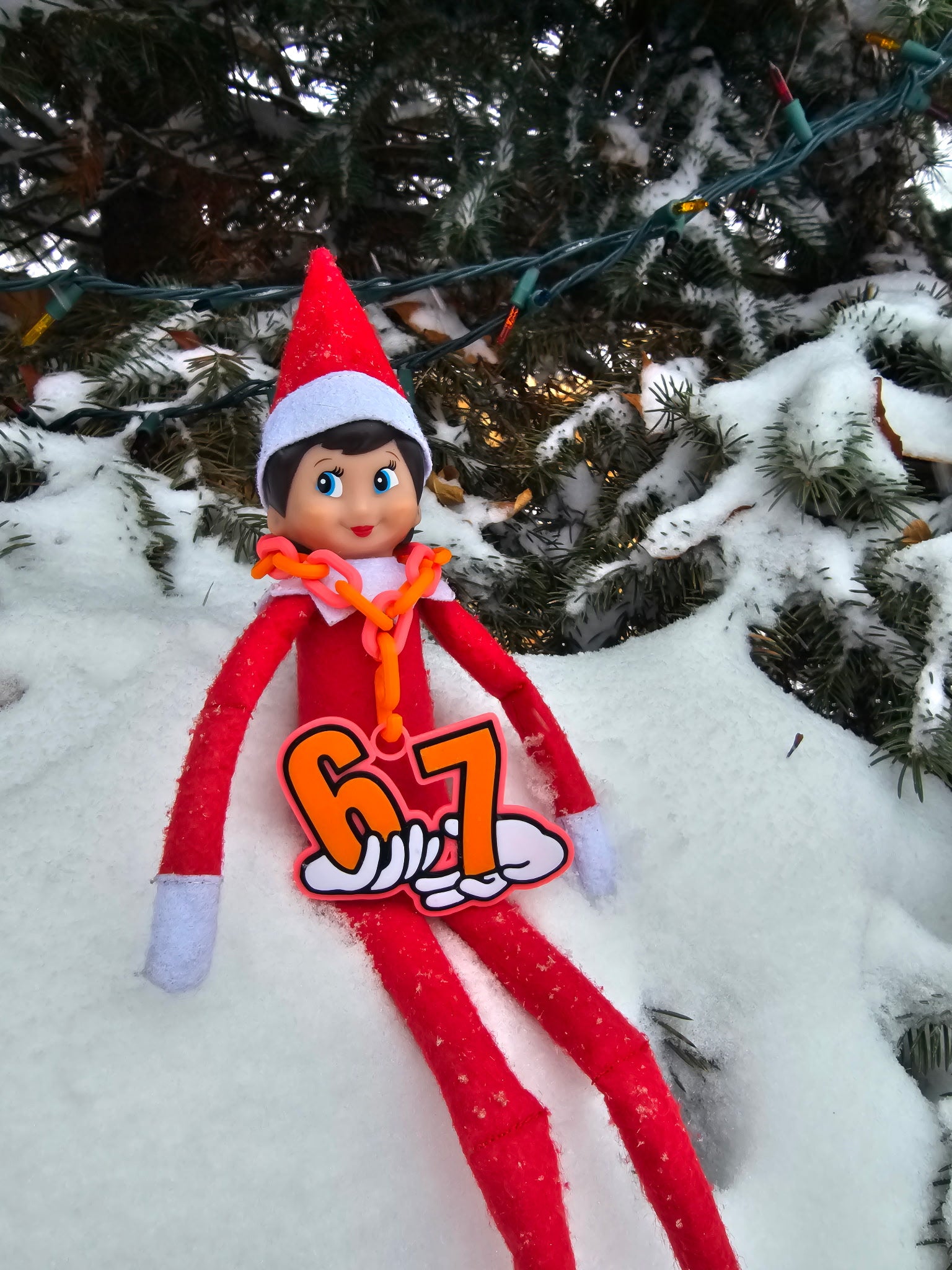 '67' Elf on the Shelf Necklace - LOCAL PICK-UP ONLY