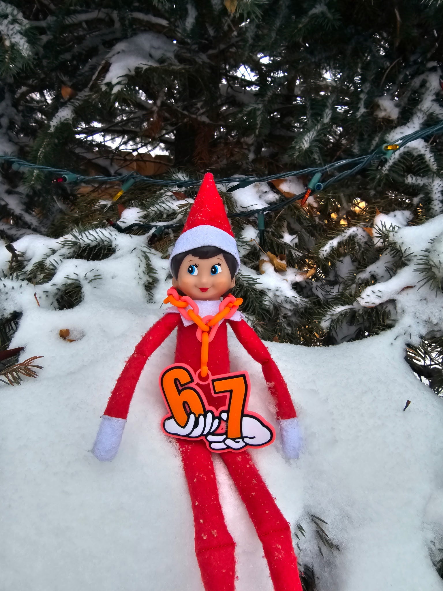 '67' Elf on the Shelf Necklace - LOCAL PICK-UP ONLY