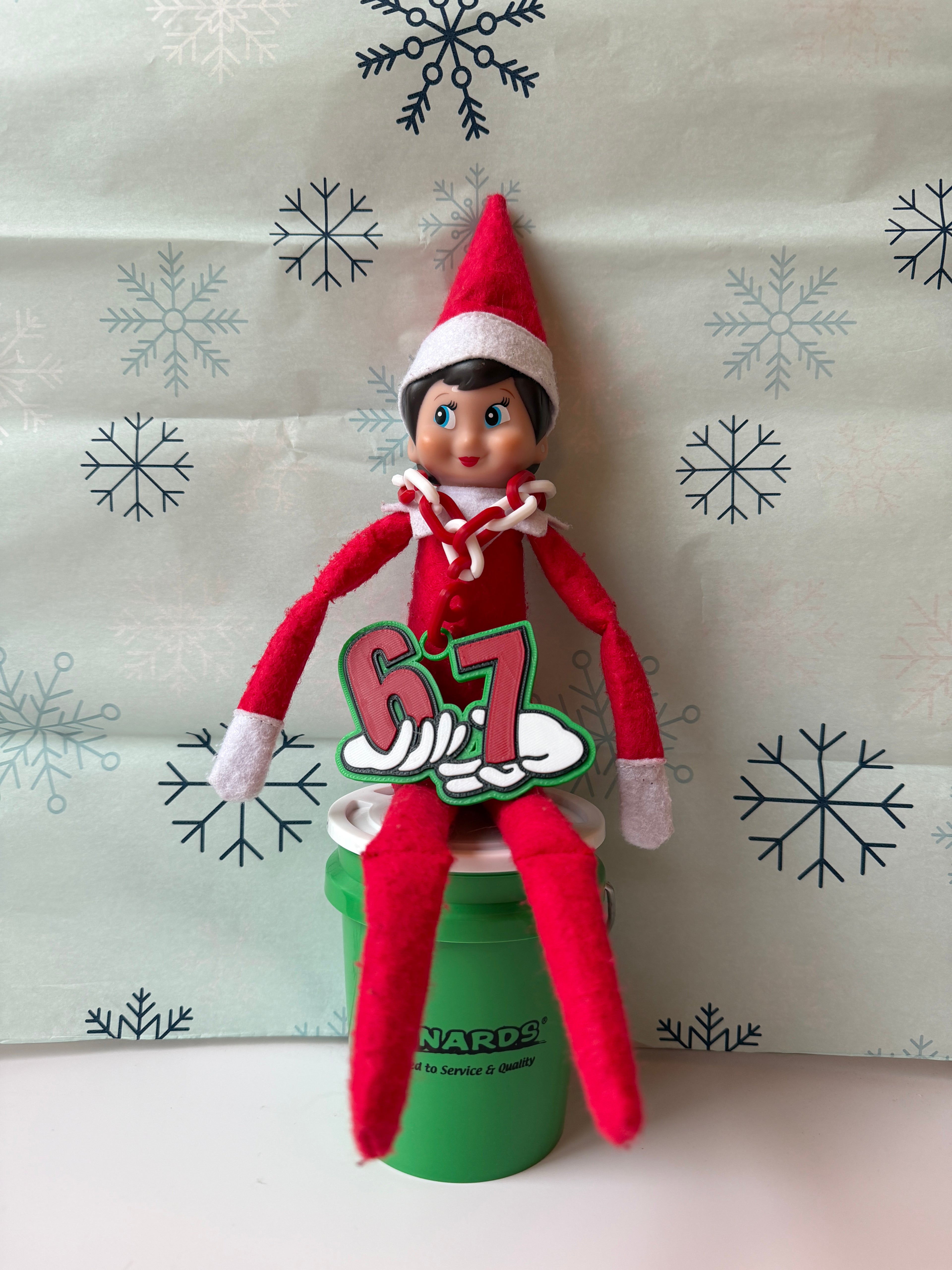 '67' Elf on the Shelf Necklace - LOCAL PICK-UP ONLY