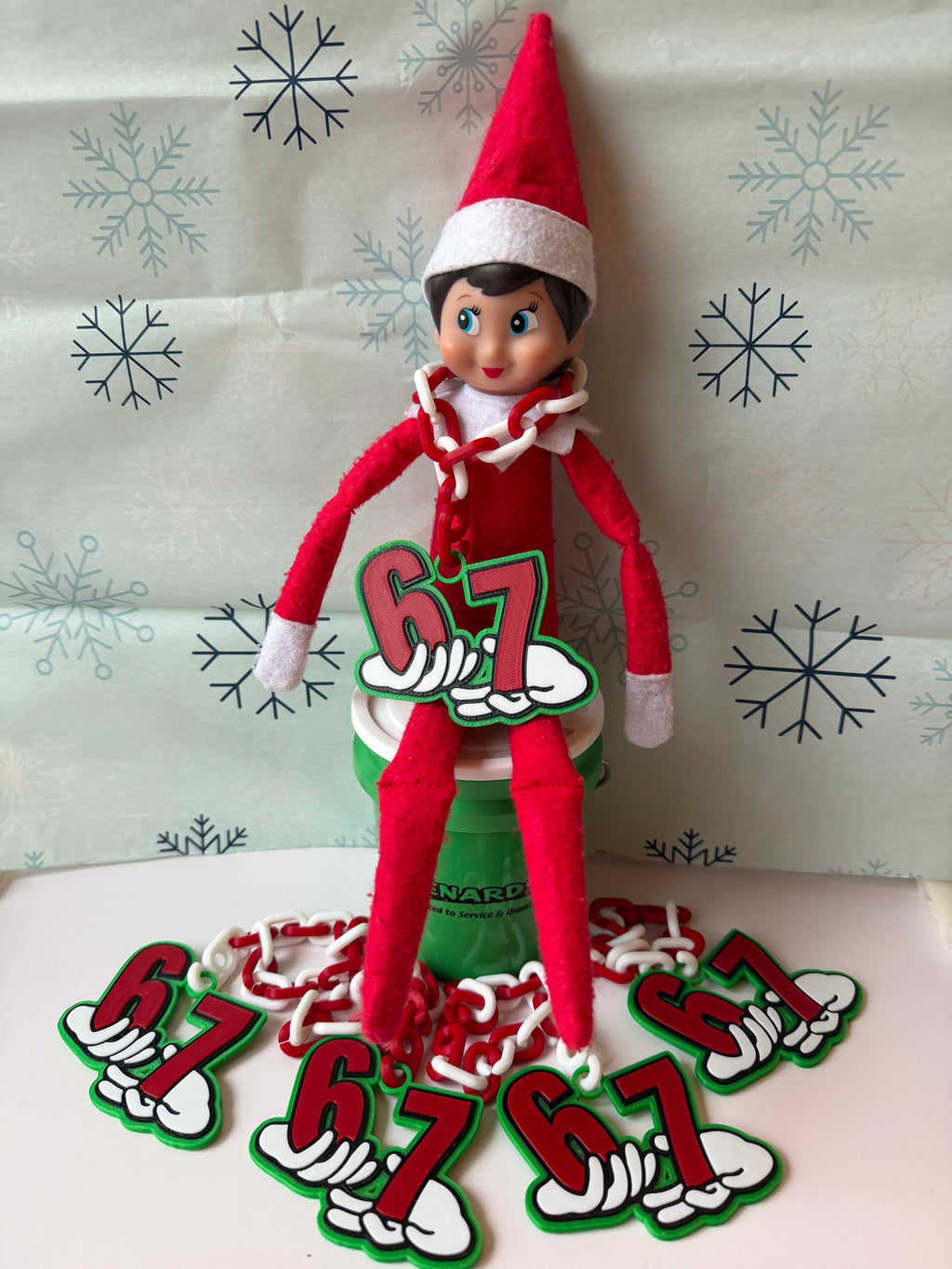 '67' Elf on the Shelf Necklace - LOCAL PICK-UP ONLY
